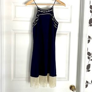 RAYON SUNDRESS WITH FRINGE NWT